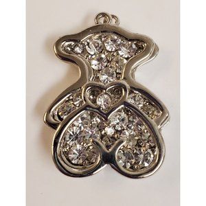 Women Heart Shaped Two Piece Teddy Bear Embellished With Rhinestones 1 1/2"  L